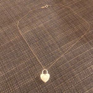 Tiffany sterling silver heart locket necklace